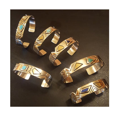 Handmade Native American Bracelets with Inlay