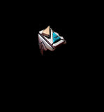 Jewelry piece with turquoise stone on a black background