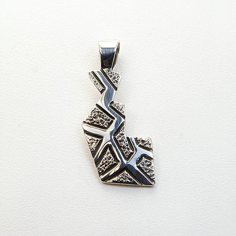Sterling Silver Abstract Pendant with Reticulation