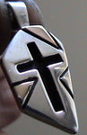 Native American Sterling Silver Cross by Ron Henry, Navajo Silversmith